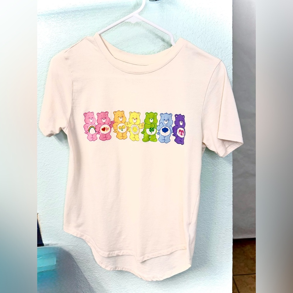 Rainbow Care Bears Graphic Short Sleeve Shirt